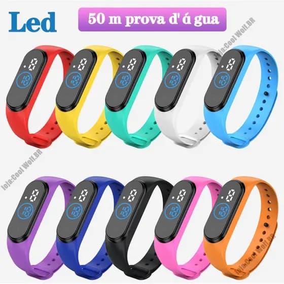 Kit 10 Relógios Femininos M4 Digital LED Relógio Digital para Casal / Relógio Infantil Relógio à Prova de Água
