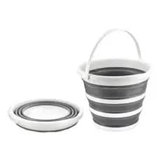 Balde Retrátil Sanfonado Verde 10 Litros Dobravel Silicone