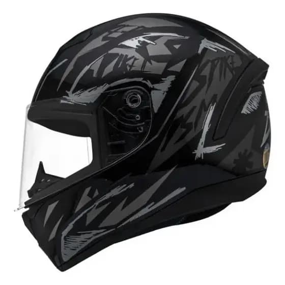 Capacete Moto Peels Spike 2 Dsm Brilhante Preto Grafite