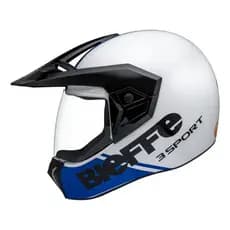 Capacete Bieffe 3 Sport Moto G-age Branco Perola Azul