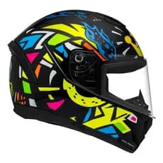 Capacete Moto Peels Spike Ii Kng Preto Amarelo Brilhante Pink
