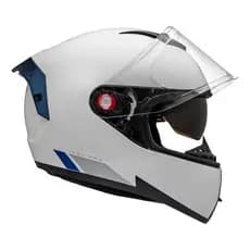 Capacete Peels Icon Pro 2nd Branco Azul Óculos Solar Brilhante