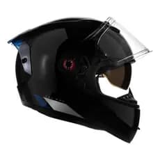 Capacete Peels Icon Pro 2nd Preto Azul Óculos Solar Brilho