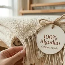 Manta Decorativa Para Sofá 2,10x1,20 Protetora 100% Algodão