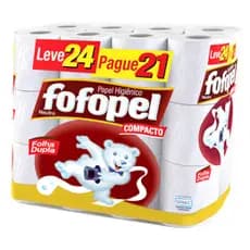 Papel Higiênico FOFOPEL Folha Dupla 30 Metros 24 Rolos