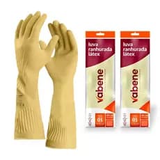 2 Pares De Luva Látex Borracha Antiderrapante Grossa Rosa Bege Impermeável