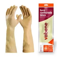 Luva Super Látex Limpeza Proteção Kits 1/2/5 Unidades Antiderrapante Ranhurada