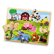 Jogo Montessori Encaixe Com Pinos Coloridos Animais Frutas Números
