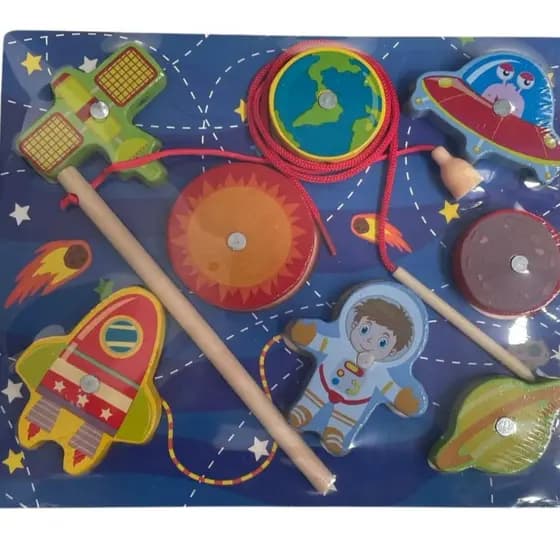 Brinquedo Educativo Madeira Pesca Magnética Jogo Montessori