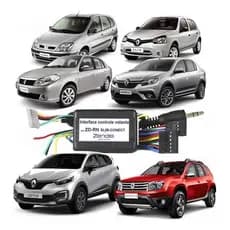Interface Comando De Som Volante Linha Rn Renault Sandero Logan Duster Kwid Clio Megane Zendel