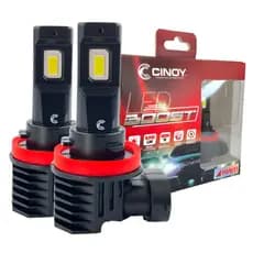 Kit Lampadas Ultra LED Cinoy Boost 6000 Lumens 6000K H1 H3 H4 H7 H8 H9 H11 HB3 HB4 9005 9006 Qualidade e Foco