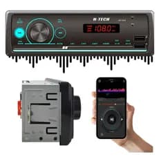 Aparelho de Som Rádio MP3 Bluetooth 2 Saídas USB H-Tech Controle Via Aplicativo HT-1015