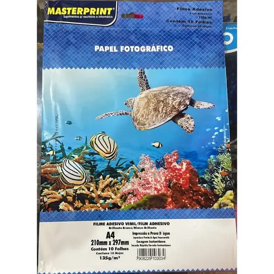 Papel filme adesivo vinil  135g  - 10 folhas A4 - Papel fotográfico filme adesivo vinil (a prova D'água)