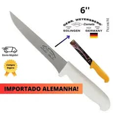 Faca Profissional Desossar PREMIUM Corneta Aço Inox 6 Polegadas Açougueiro