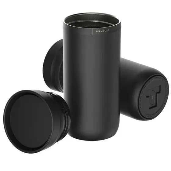 Copo Térmico T0311 380ml Bocal 360º Base Antirruído Café Chá Cerveja 10h Frio 4h Quente Com Tampa Termolar