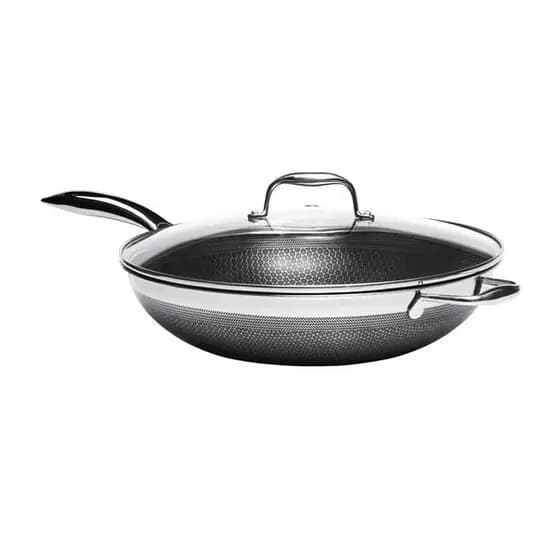 Frigideira Wok Antiaderente 34cm P/ Indução Aço Inox Cooking Pro Oxford