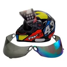 Capacete Fechado Fw3 Gtx 43  Oculos Interno Fume Com Viseira Camaleão E Fume