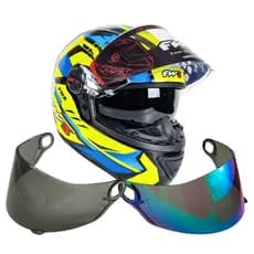 Capacete Fechado Fw3 Gtx Fox Oculos Interno Fume Com Viseira Camaleão E Fume