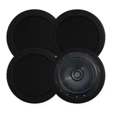 4 Arandela Redonda Preto Alto Falante Bomber 6p 110W Coaxial