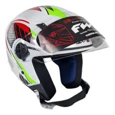 Capacete Moto Fw3 Aberto Xopen Branco Italia Cristal Inmetro