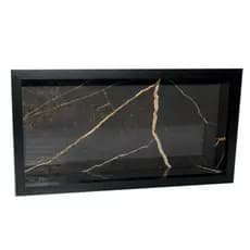 Nicho Grande Em Porcelanato De Embutir 60x30cm Preto Porta Shampoo Prateleira Cantoneira de Alumínio
