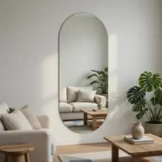 Espelho Grande Oval 80x50 Vidro Lapidado Decoração Moderna Elegante Banheiro Sala Quarto