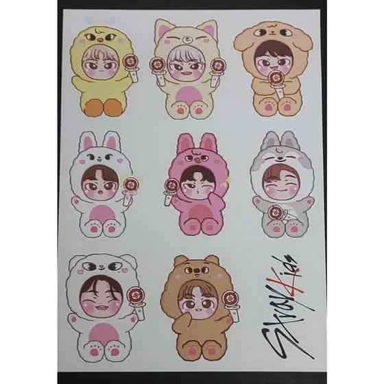 Stray Kids Cartela de Adesivos 12x15cm