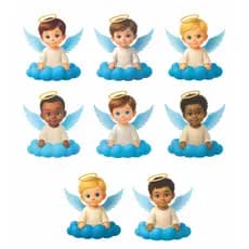 25 Lembrancinhas Batizado MENINO 3D Imã de Geladeira