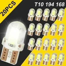 20PCS Lâmpada LED De Milho T10 Lâmpadas SMD 6000K De Leitura Em Cúpula Interior De Carro Sinalização Vela Bomba De Luz