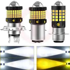 Motocicleta LED 360 ° Lâmpadas De Farol H4 H6 BA20D 60SMD 3030 & amp ; 3570 Lente De Projetor CSP High/Low Beam Motorbike Headlamp Branco Amarelo 12V