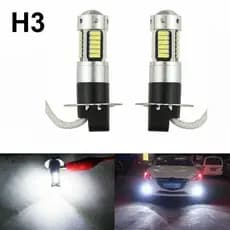 2Pcs Lâmpadas De Teto H3 Led 1800LM 6000K 12V 24V Brancas
