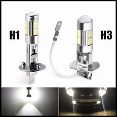 2PCS H1 H3 Lâmpadas LED 6000K Super Brilhante Branco De Alta Potência 10-SMD 5630 Lâmpada De Nevoeiro Para Automóveis DRL Automática
