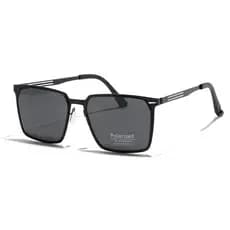 Óculos de sol polarizados quadrados de aço inoxidável, luz fina, óculos de motorista masculinos, moda europeia e america
