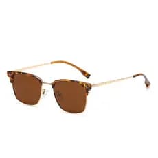 Novo estilo de óculos quadrados moda literária All-Match meia armação óculos de sol exclusivos Retro decorativos