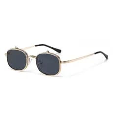 Novo estilo óculos quadrados moda All-Match Flip pequeno quadro de Metal óculos de sol tendência europeia americana