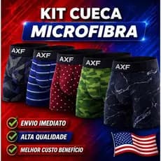 Kit com 5,10 Cuecas Microfibra Boxer