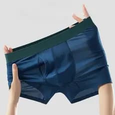 Homens Modal essência interior virilha separação roupa interior veia confortável estilo fino moda gelo seda juventude ve