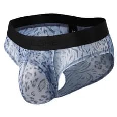 Masculino impresso U-convexo separado gelo seda verão gaze leve respirável leopardo impressão virilha interna não induti