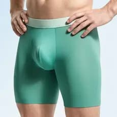 Verão estilo fino pernas extra longas Anti-desgaste pernas esportes masculinos moda gelo seda macia roupa interior de s