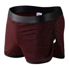 Moda masculina seda gelo verão respirável listrado Shorts legal sedoso pele-amigável elástico confortável Boxer Briefs
