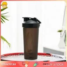 [18544951 . br] Shaker Cup Sports Portátil Conveniente Copo De Agitação 600Ml Garrafa Shakers De Plástico Adultos Preto