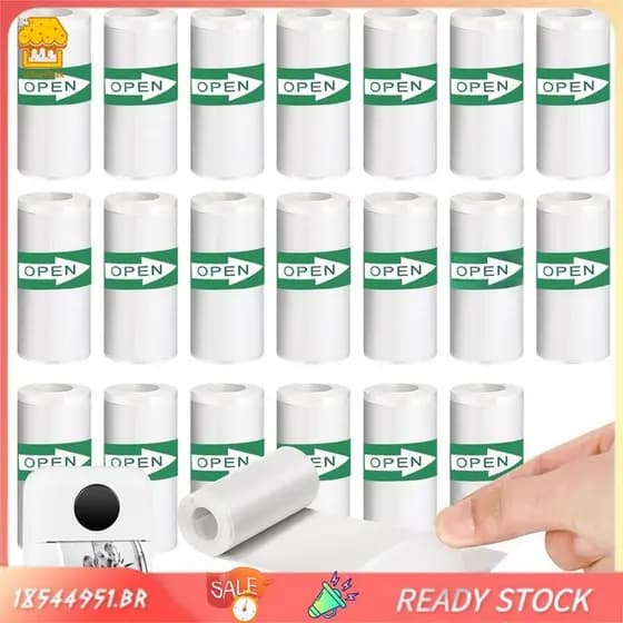 [18544951 . br] 20 Peças De Mini Papel Para Impressora , Adesivo Térmico , Autoadesivo , Térmica , Notas , Preto Sobre B