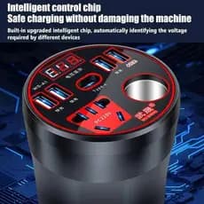 Inversor de carro 200w 12V /24V e 220V Carregador multifuncional