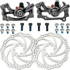 Kit Freio Disco Absolute Bike Mecânico Disco Pinça Rotor 160 Completo Dianteiro e Traseiro