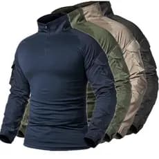 Camiseta Tática Masculina Camuflada Exército Força Militar Multicam Camo Com Manga Comprida