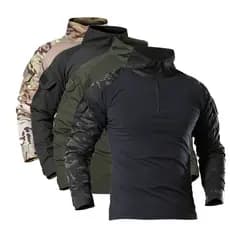 Camiseta Masculina Manga Comprida Camuflagem Para Caminhada Trabalho Camo