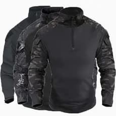 Outdoor Jungle CP Camisa De Camuflagem De Algodão Preto Caminhada Homens Trekking Roupas De Treinamento