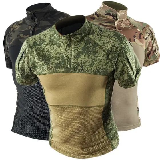 Camuflagem Ao Ar Livre Camiseta De Manga Curta Treinamento Caminhadas Camisetas Uniforme De Trabalho