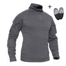 Homens Uniforme De Combate Militar Camisas Táticas De Manga Longa Camuflagem Respirável Caminhadas Trekking Camiseta Com Cotove @ @ Leiras