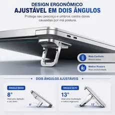 Suporte Notebook Ergonômico Ajustável Dobrável Portátil Anti Dor super resistente